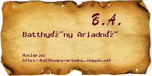 Batthyány Ariadné névjegykártya